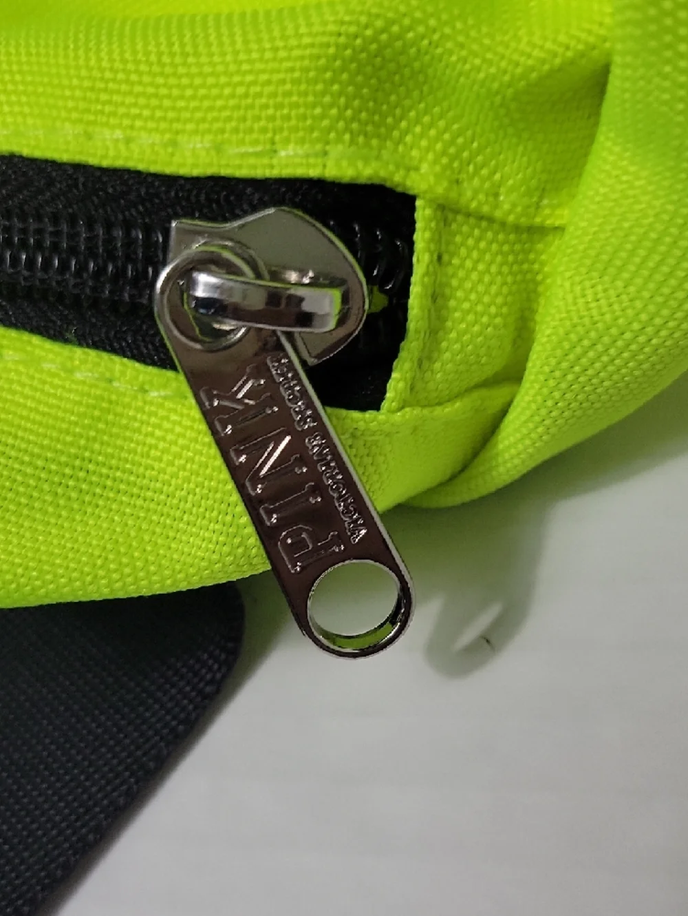 PINK Victoria's Secret Neon Yellow Duffel Bag with Black Straps - Picture 5 of 7